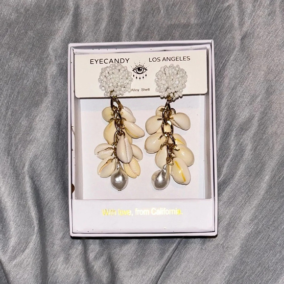 Eye Candy Los Angeles Luxe Collection Alloy Shell Dangly Earings. LUXURY. NWTS! - Picture 3 of 7